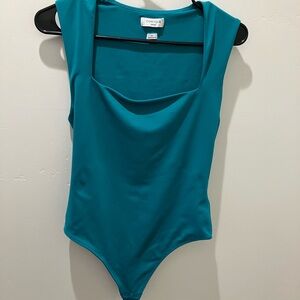 Aritzia Original Contour Esteem Teal Bodysuit w/ Thong cut